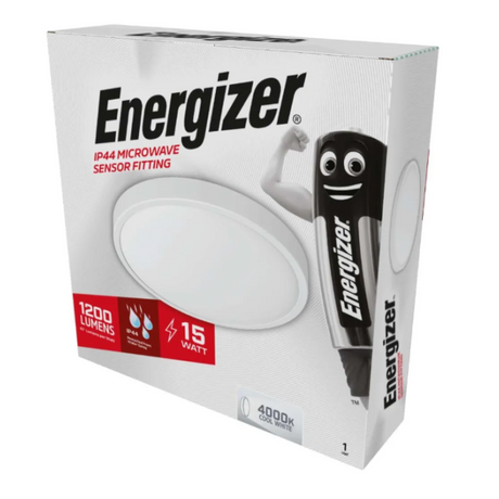 Energizer IP44 15W Microwave Motion Sensor Fitting 1200 Lumens - Cool White | 1851-38