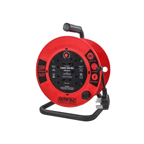 Faithfull 20 Metre 13A Cable Extension Reel | XMS25CR20M