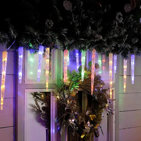 Festive 24 Colour Changing LED Icicle Lights - Multi-Coloured to Warm White | P032178