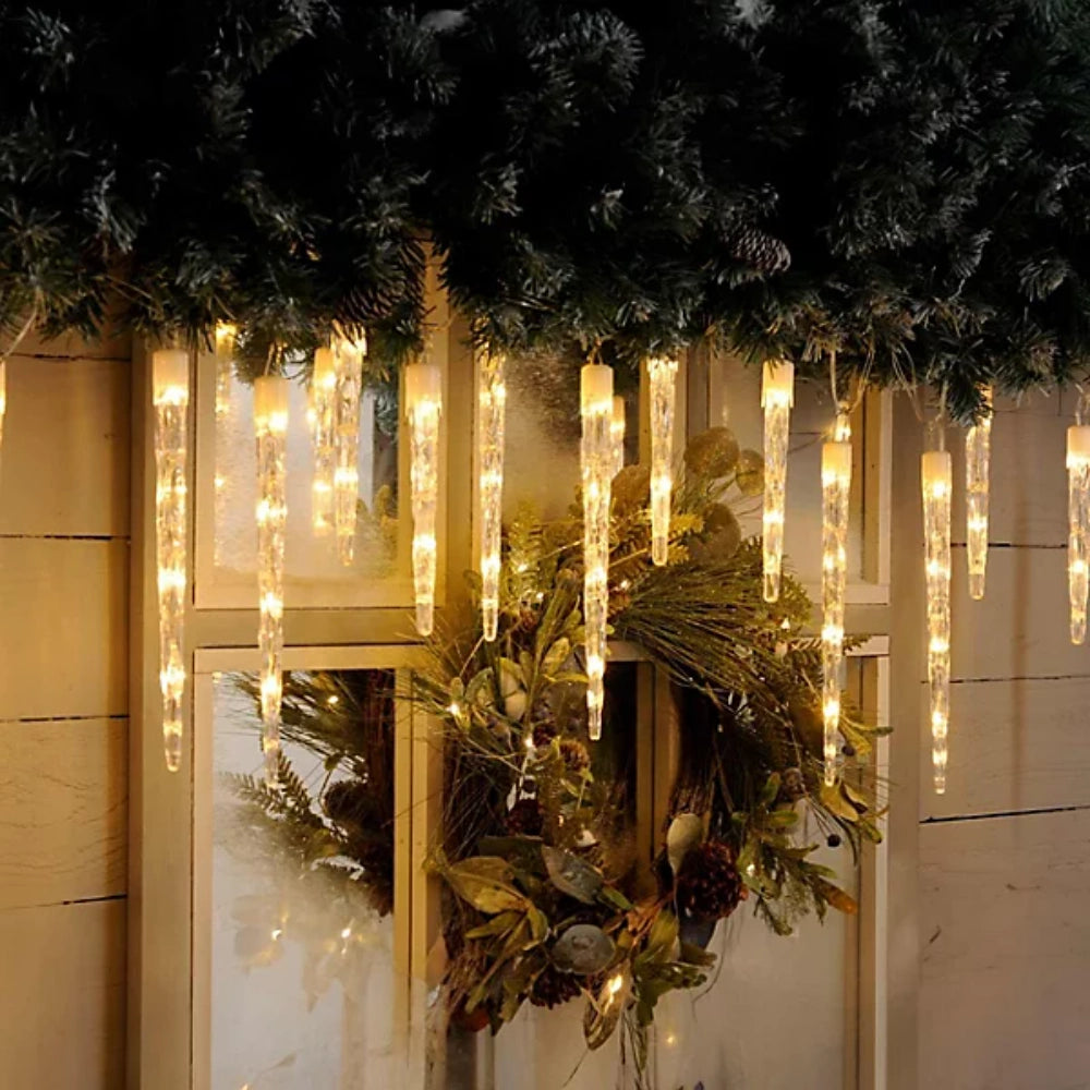 Festive 24 Colour Changing LED Icicle Lights - White to Warm White | P045360
