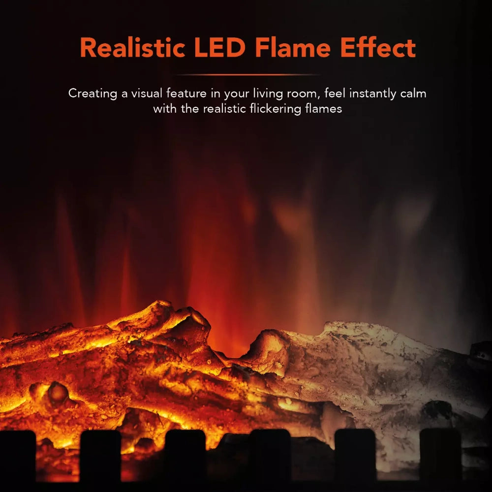 Warmlite 2kw Electric Stove Heater LED Log Flame Effect - Black | WL46018