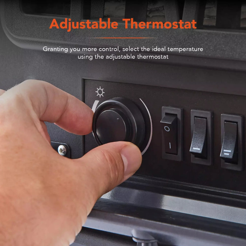 Warmlite 2kw Electric Stove Heater LED Log Flame Effect - Black | WL46018