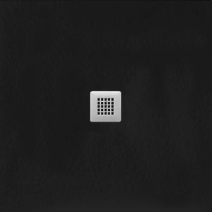 Flair Gemstone Slate Square Tray with textured surface shown against dark background, featuring minimalist design in grey and black tones