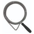 Coiled metal drain cleaner cable with black handle, 3 metre flexible wire auger for unclogging sinks and pipes