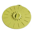 Yellow silicone suction lid with radiating ridges and central circular vent hole, Kitchen Academics Fresh Seal medium size food cover