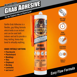 Gorilla Glue Grab Adhesive and Seal All Purpose 290ml - White | 119373