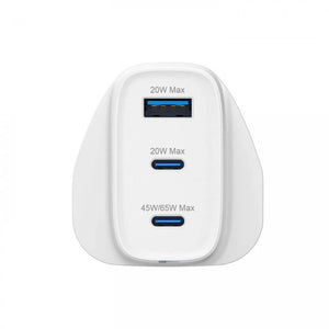 Groove Dual USB C and USB A Mains Phone Charger 65W Plug | GCMA109WE