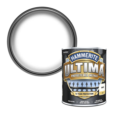 Hammerite Ultima Smooth Metal Paint 750ml - White | 5362531