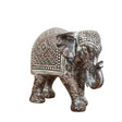 Decorative elephant figurine with intricate patterns on a white background