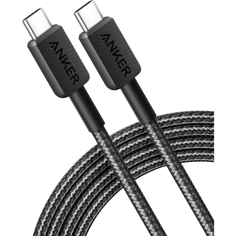 Anker 322 USB C to USBC Braided Charging Cable 6ft 1.8 Metre - Black | A81F6H11