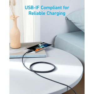 Anker 322 USB C to USBC Braided Charging Cable 6ft 1.8 Metre - Black | A81F6H11