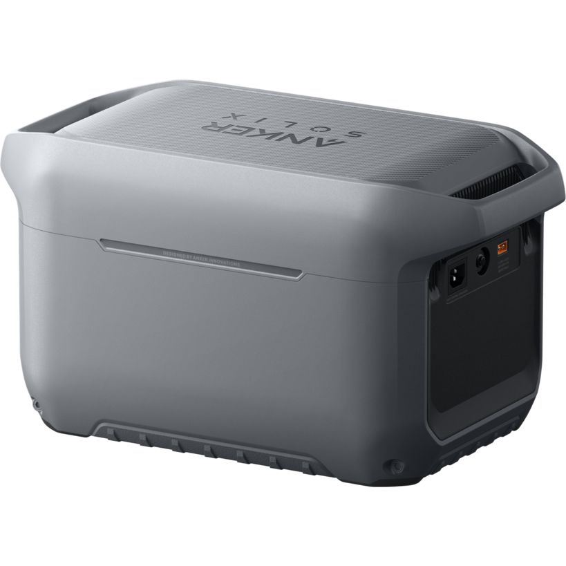 Anker SOLIX C2000 Gen 2 portable power station with 2048Wh capacity in gray and black, featuring textured top panel, control ports on right side, and compact rugged design for outdoor power backup