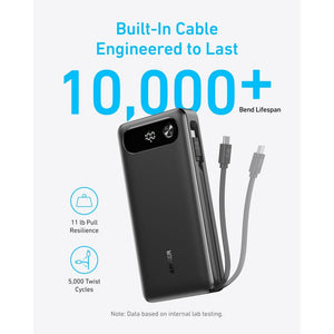 Anker Two Port 20,000mAh Powerbank 87W Builtin 2 x USB C (Suits Laptops) - Black | A1118H11