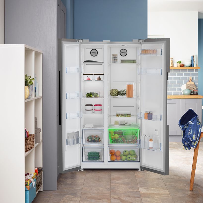 Beko American Fridge Freezer NeoFrost Frost Free - Brushed Steel | ASL1442VPS