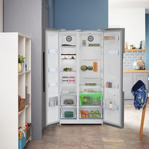 Beko American Fridge Freezer NeoFrost Frost Free - Brushed Steel | ASL1442VPS
