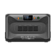 Bluetti Apex 300 portable power station with dark gray casing, digital display showing 80W output, four AC outlets rated 12A max each, Magic Button controls, and charging mode indicator on front panel