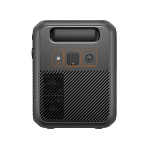 Bluetti Premium 200 V2 portable power station with dark gray casing, black ventilation grille, carrying handle, and three orange-outlined control buttons on front panel