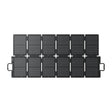 Bluetti Sora 220W foldable solar panel with six black photovoltaic panels connected by white hinges and carrying handles, displayed in open configuration top view
