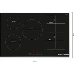 Bosch Series 6 80cm Flex Induction Hob - Black | PXV831HC1E