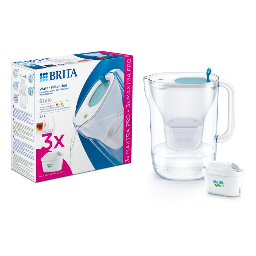 Brita Style Xl 2.4 Litre Water Filter Jug With 3x Maxtra Pro Filters - Blue | S1051127