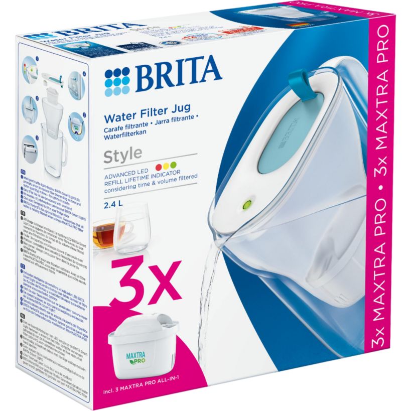 Brita Style Xl 2.4 Litre Water Filter Jug With 3x Maxtra Pro Filters - Blue | S1051127