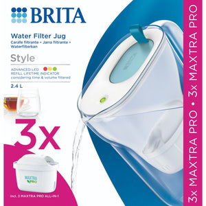 Brita Style Xl 2.4 Litre Water Filter Jug With 3x Maxtra Pro Filters - Blue | S1051127