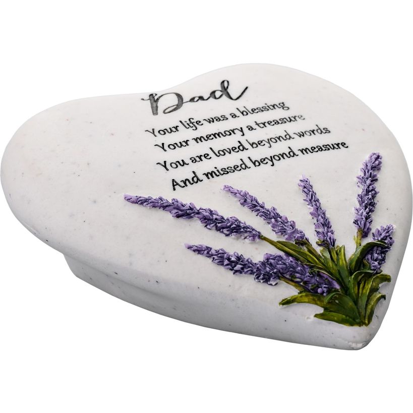 Celebrations Thoughts of You Heart Memorial Stone - Lavender / Dad | 61966