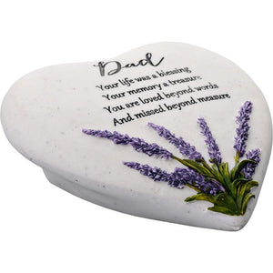 Celebrations Thoughts of You Heart Memorial Stone - Lavender / Dad | 61966