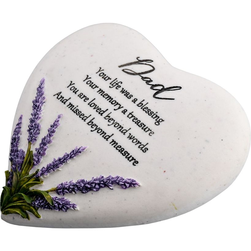Celebrations Thoughts of You Heart Memorial Stone - Lavender / Dad | 61966
