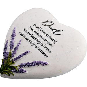 Celebrations Thoughts of You Heart Memorial Stone - Lavender / Dad | 61966