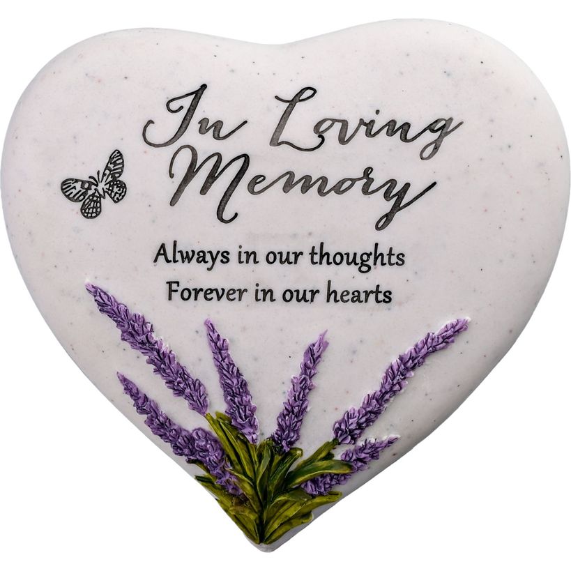 Celebrations Thoughts of You Heart Memorial Stone - Lavender / Loving Memory | 61974