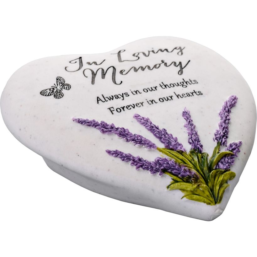 Celebrations Thoughts of You Heart Memorial Stone - Lavender / Loving Memory | 61974