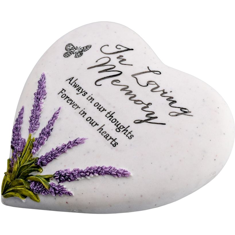 Celebrations Thoughts of You Heart Memorial Stone - Lavender / Loving Memory | 61974