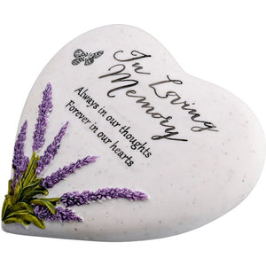 Celebrations Thoughts of You Heart Memorial Stone - Lavender / Loving Memory | 61974