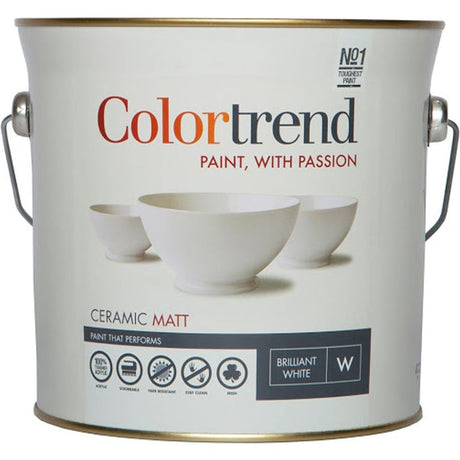 Colourtrend 3 Litre Ceramic Matt - White | M00264