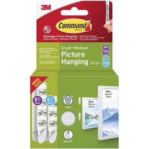 Command Small and Medium Picture Hanging Strip Value Pack (4 x S Pairs + 8 x M Pairs) | COM0728