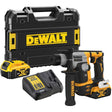 DeWalt DCH172P2 18V XR SDS Plus rotary hammer kit with black and yellow compact drill, two 5.0Ah lithium-ion batteries, dual port charger, and carrying case