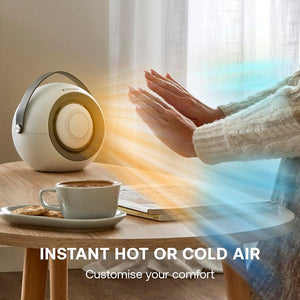 Dimplex Portable Desk Fan Heater with Detachable Handwarmer - White | DDF390