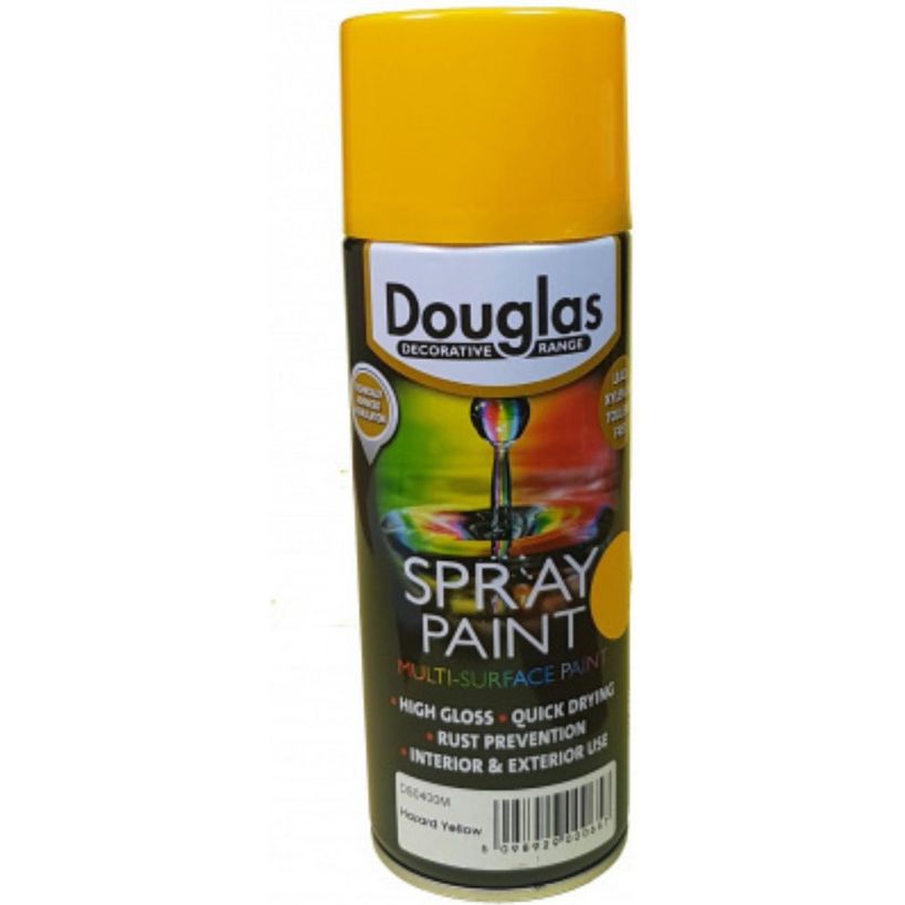 Douglas Multi Surface Spray Paint 400ml - Hazard Yellow | DS0400M