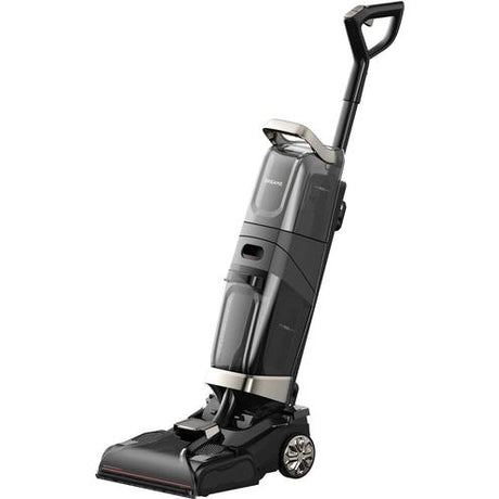 Dreame CU20 Pro upright carpet steam cleaner with black and gray body, extendable handle, and wheels on white background