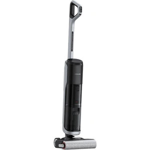 Dreame H14 Pro wet and dry vacuum cleaner with black cylindrical body, gray handle, and silver base roller brush on white background