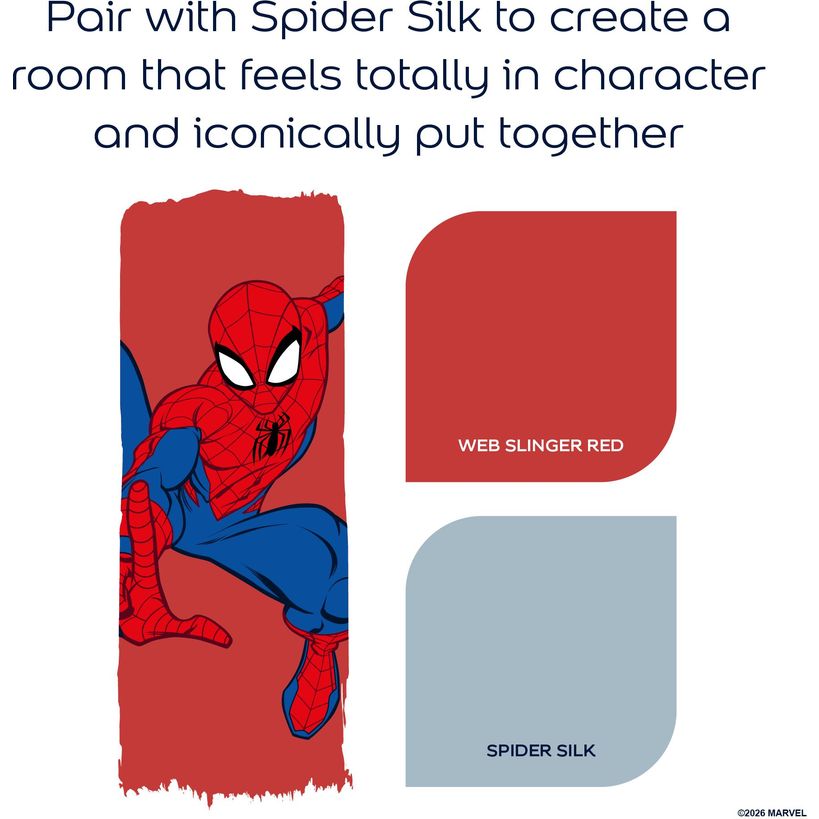 Dulux Easycare Disney MARVEL Avengers Spiderman Matt Wall and Ceiling Paint 1.25 Litre - Slinger Red | 9072036