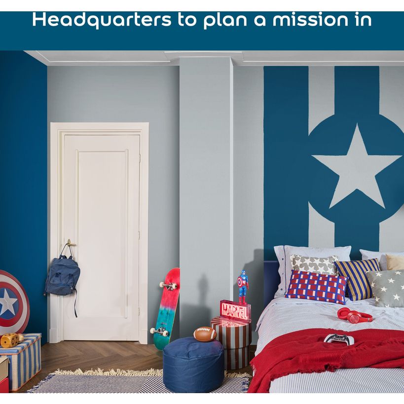 Dulux Easycare Disney MARVEL Captain America Matt Wall and Ceiling Paint 1.25L - Superhero Blue | 9072037