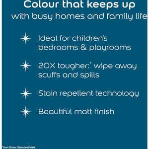 Dulux Easycare Disney MARVEL Captain America Matt Wall and Ceiling Paint 1.25L - Superhero Blue | 9072037