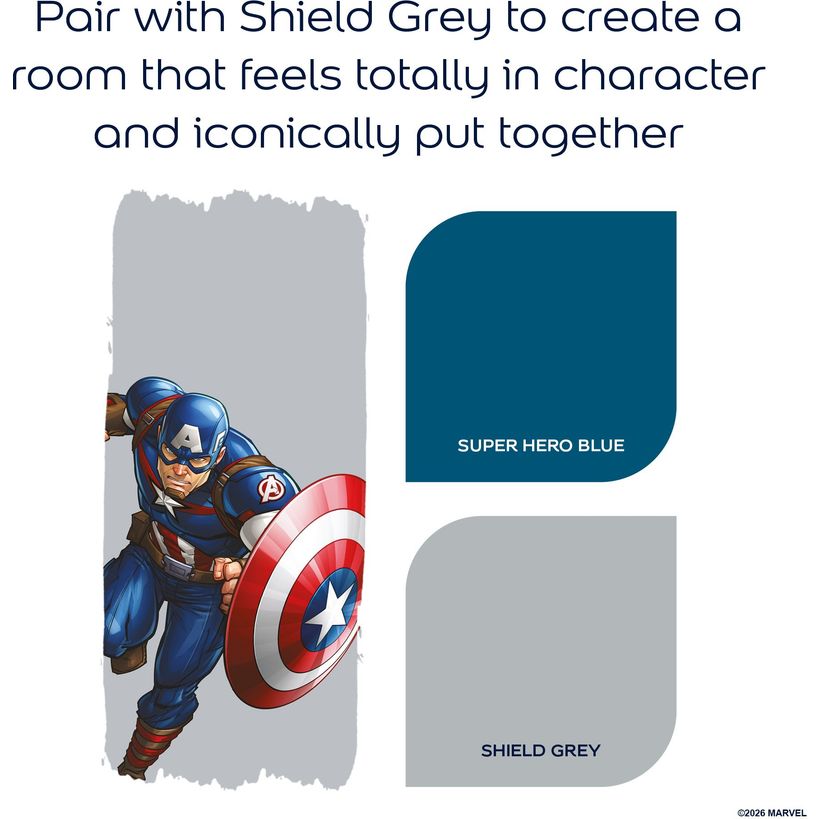 Dulux Easycare Disney MARVEL Captain America Matt Wall and Ceiling Paint 1.25L - Superhero Blue | 9072037