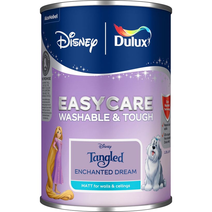 Dulux Easycare Disney Tangled Matt Wall and Ceiling Paint 1.25 Litre - Enchanted Dream | 9072035