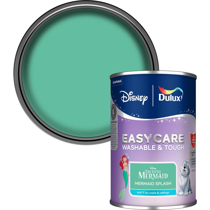 Dulux Easycare Disney The Little Mermaid Matt Wall and Ceiling Paint 1.25 Litre - Mermaid Splash | 9072033