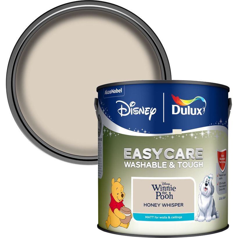 Dulux Easycare Disney Winnie The Pooh Matt Wall and Ceiling Paint 2.5 Litre - Honey Whisper | 9072056