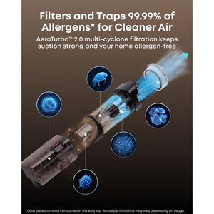 eufy Omni E35 AeroTurbo 2.0 multi-cyclone filtration trapping allergens