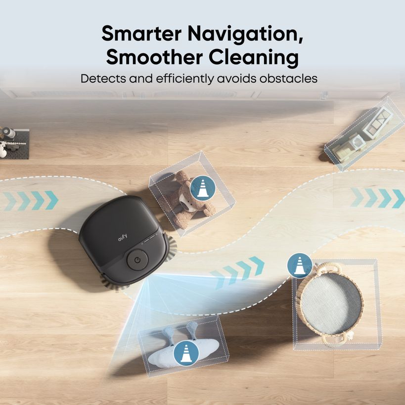 eufy Omni C28 smart navigation avoiding obstacles on the floor